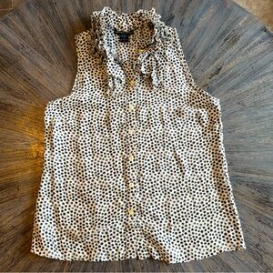 Cynthia‎ Rowley Polka Dot 100% Silk Sleeveless Top Size Small